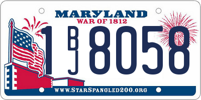MD license plate 1BJ8058