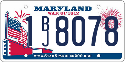MD license plate 1BJ8078
