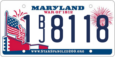 MD license plate 1BJ8118