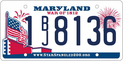 MD license plate 1BJ8136