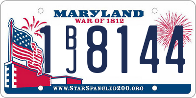 MD license plate 1BJ8144