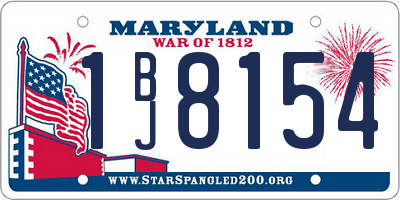 MD license plate 1BJ8154