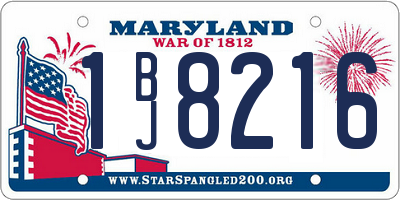MD license plate 1BJ8216