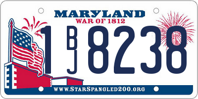 MD license plate 1BJ8238