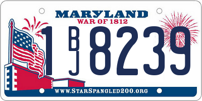 MD license plate 1BJ8239