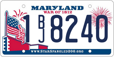 MD license plate 1BJ8240
