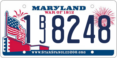 MD license plate 1BJ8248