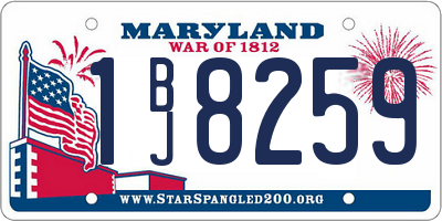 MD license plate 1BJ8259