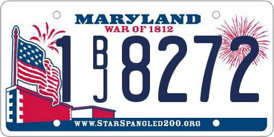 MD license plate 1BJ8272
