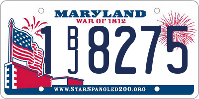 MD license plate 1BJ8275