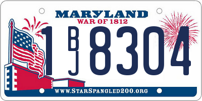 MD license plate 1BJ8304