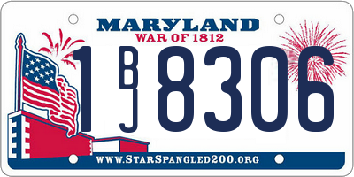 MD license plate 1BJ8306