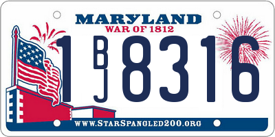 MD license plate 1BJ8316