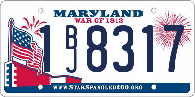 MD license plate 1BJ8317