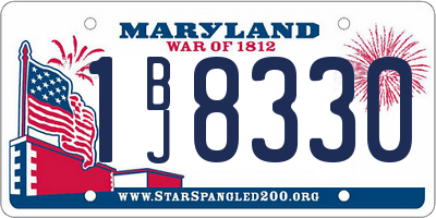 MD license plate 1BJ8330