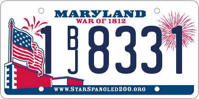 MD license plate 1BJ8331