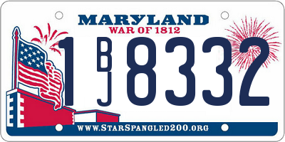 MD license plate 1BJ8332