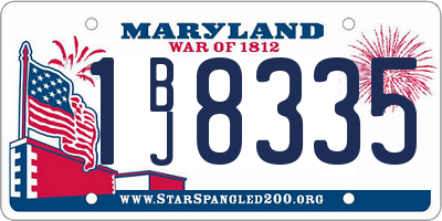 MD license plate 1BJ8335