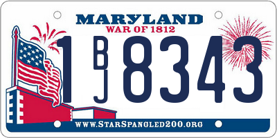 MD license plate 1BJ8343