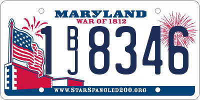 MD license plate 1BJ8346