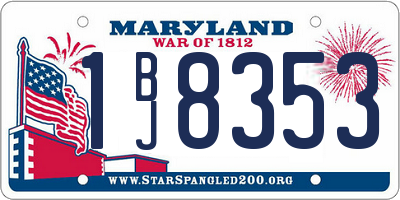 MD license plate 1BJ8353