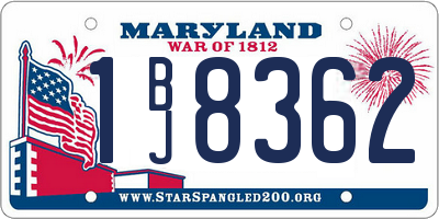 MD license plate 1BJ8362
