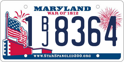 MD license plate 1BJ8364