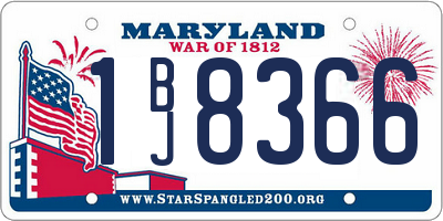 MD license plate 1BJ8366