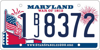 MD license plate 1BJ8372
