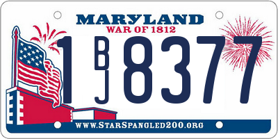 MD license plate 1BJ8377