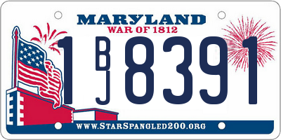 MD license plate 1BJ8391