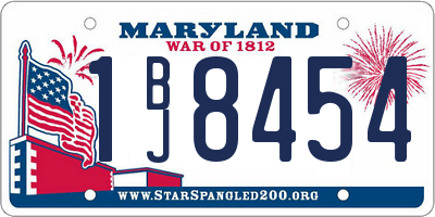 MD license plate 1BJ8454