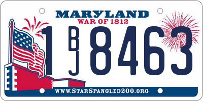 MD license plate 1BJ8463