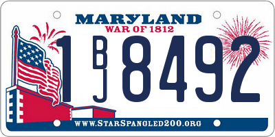 MD license plate 1BJ8492