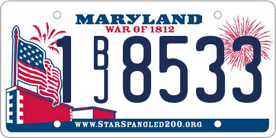 MD license plate 1BJ8533