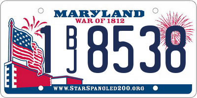 MD license plate 1BJ8538