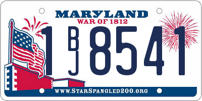 MD license plate 1BJ8541