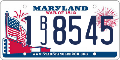 MD license plate 1BJ8545