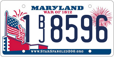 MD license plate 1BJ8596