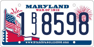 MD license plate 1BJ8598
