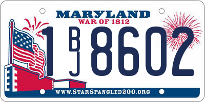 MD license plate 1BJ8602