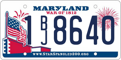 MD license plate 1BJ8640