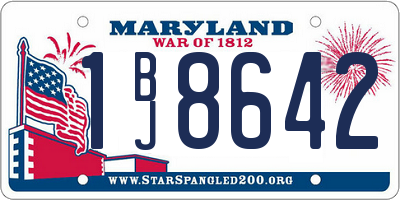 MD license plate 1BJ8642