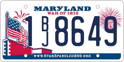 MD license plate 1BJ8649