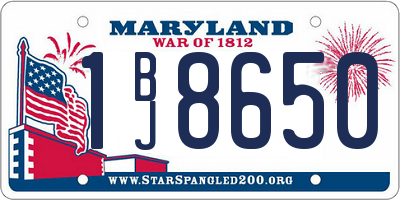 MD license plate 1BJ8650