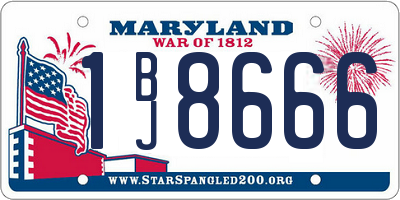 MD license plate 1BJ8666