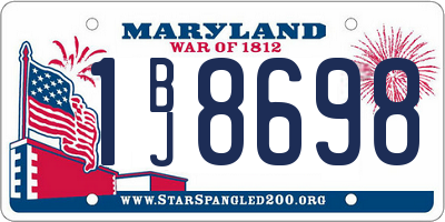 MD license plate 1BJ8698