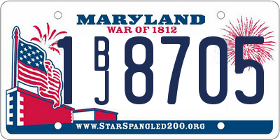 MD license plate 1BJ8705