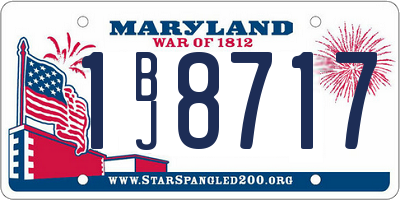 MD license plate 1BJ8717