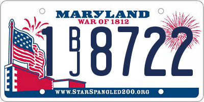MD license plate 1BJ8722